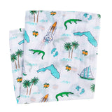 Unisex Florida Swaddle Blanket by Little Hometown featuring a soft, cozy fabric with vibrant red and subtle pattern details.