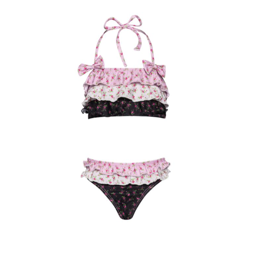 Rose Bud Ruffle Bow Bikini