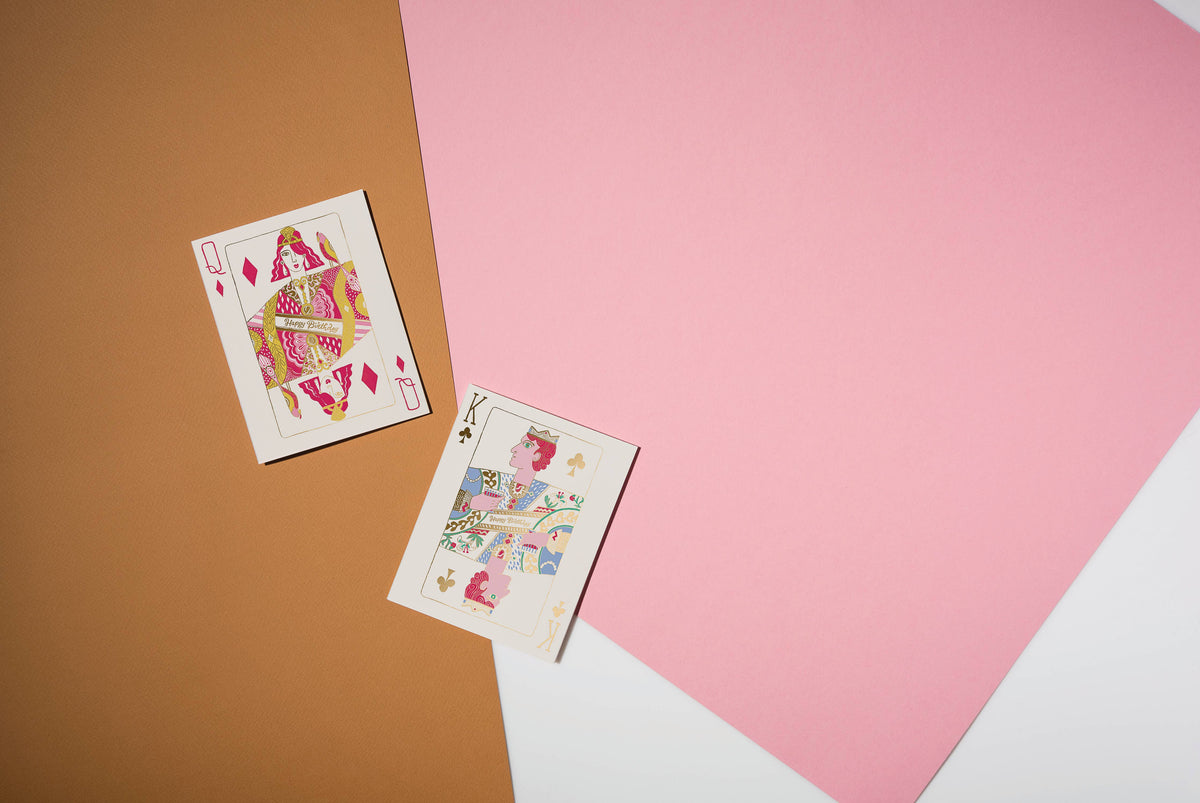 Red Cap Cards Queen of Diamonds birthday greeting card featuring an elegant diamond design and festive message.