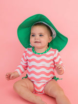 Kids Bright Green Sun Protective Hat: Green / 6-12m