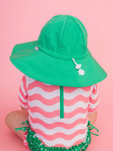 Kids Bright Green Sun Protective Hat: Green / 6-12m