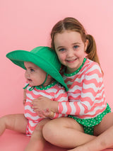 Kids Bright Green Sun Protective Hat: Green / 6-12m