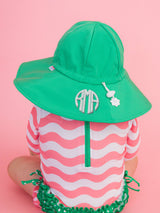 Kids Bright Green Sun Protective Hat: Green / 6-12m