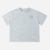 Rylee & Cru Seas The Day relaxed baby tee in light blue with ocean-themed print and short sleeves.