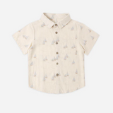 Rylee & Cru short sleeve collared shirt in sail color for toddlers, featuring a classic design and comfortable fit.
