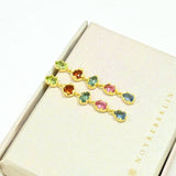 Blythe Stud Earring Gold Plated - Multi Tourmaline & Iolite