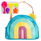 Stephen Joseph Gifts beach tote with shark sand toys play set, featuring a colorful shark design and beach accessories.