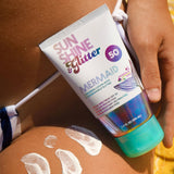 Sunshine & Glitter Mermaid Biodegradable Glitter SPF 50 tube, showcasing vibrant, eco-friendly shimmer for sun protection.