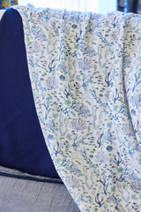 Colorful Coral Reef Shawl Blanket by Timo & Violet featuring vibrant, ocean-inspired patterns and soft, cozy fabric.