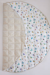 Madam Butterfly playmat and tote by Timo & Violet, featuring colorful butterfly design on soft fabric with matching tote bag.