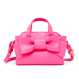 Purple Big Bow Baguette Handbag by Tiny Treats and ZOMI GEMS with a large bow design and elegant baguette shape.