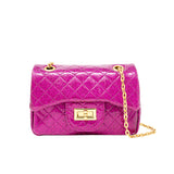 Classic Quilted Sparkle Mini Bag: Purple