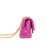 Classic Quilted Sparkle Mini Bag: Purple