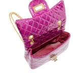 Classic Quilted Sparkle Mini Bag. rainbow