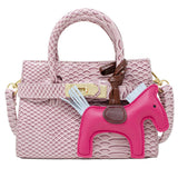 Crocodile Pony Handbag: Gold