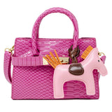 Crocodile Pony Handbag: Gold