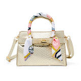 Crocodile Scarf Handbag: Gold