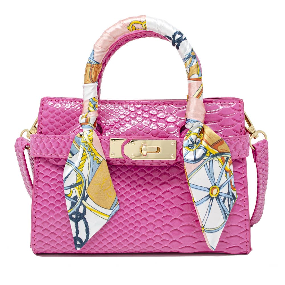 Crocodile Scarf Handbag: Gold