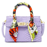 Crocodile Scarf Handbag: Gold