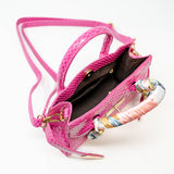 Crocodile Scarf Handbag: Gold