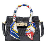 Crocodile Scarf Handbag: Hot Pink