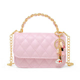 Girl's Classic Link Chain Top Handle Handbag: White