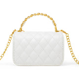 Girl's Classic Link Chain Top Handle Handbag: White