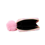 Pink Glitter Hearts Wallet by Tiny Treats and ZOMI GEMS, featuring sparkling heart designs and a compact, stylish shape.