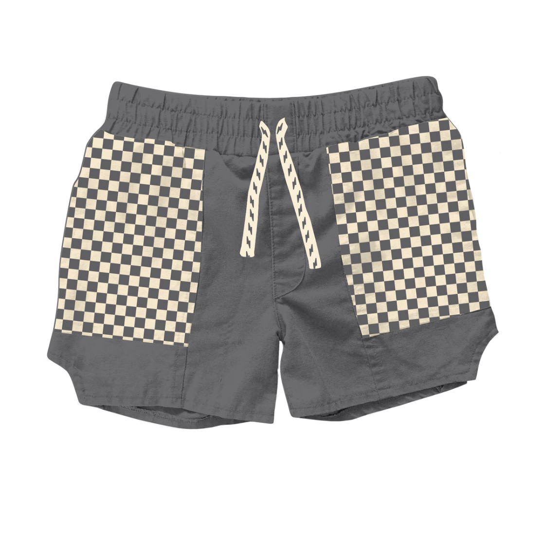 Tiny Whales Vibe Check Retro Dad Shorts featuring vibrant, patterned fabric and a relaxed fit for casual wear.