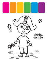 Wellspring My First Painting book featuring playful pirate illustrations for children to color and paint.