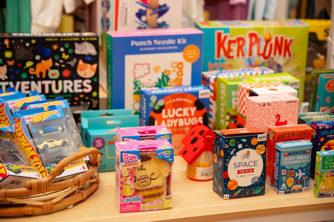 Table of kids games and activity kits