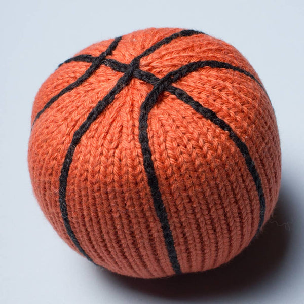 Organic Baby Toy - Basketball Rattle: 2.5" diameter