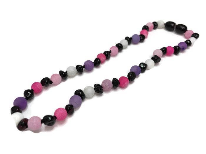 Baltic Amber Teething Necklace Polished Cherry Fluorite Necklace Focus Clarity