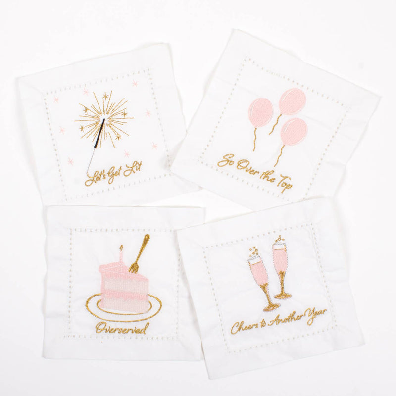 Embroidered Cloth Cocktail Napkin Sets