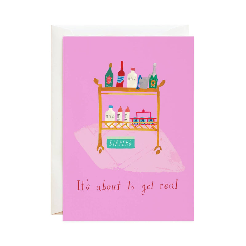 Diapers on the Bar Cart - Greeting Card