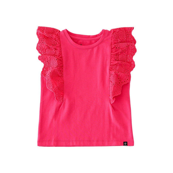 LTSS21FT01 Lola & Taylor Flutter Sleeve Top - Magenta