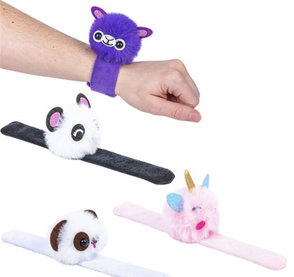 POM POM ANIMAL SLAP BRACELET 9.25"