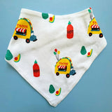 Taco Print Reversible Printed Organic Kerchief Baby Bib