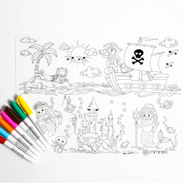 Silicone Reusable Coloring Tablemat for kids - ATLANTIS