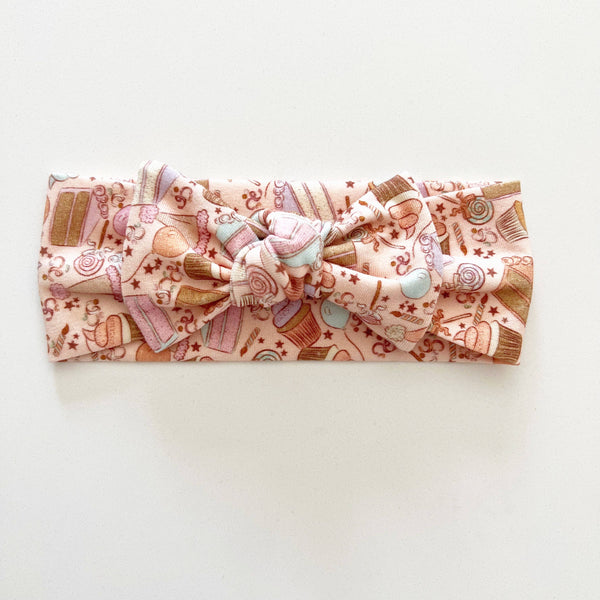 Organic Bow Headband | Birthday Surprise (Pink) | Handmade