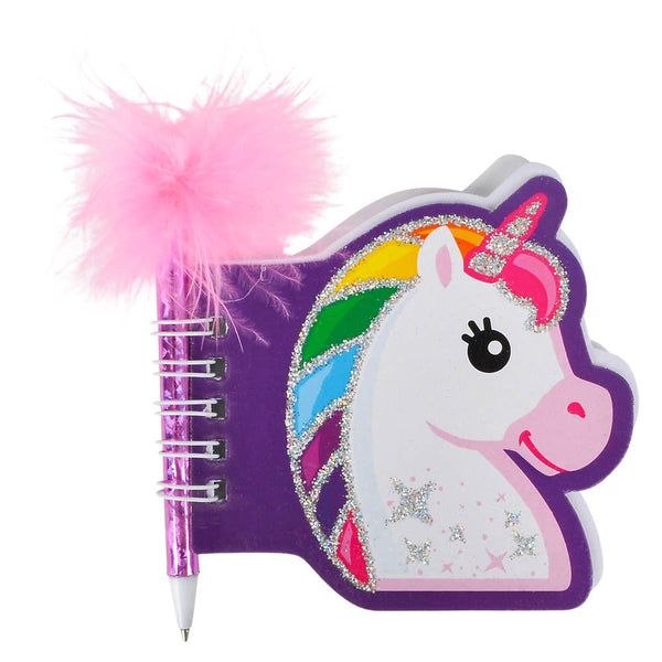 3.5" UNICORN NOTEBOOK WITH FEATHER PEN