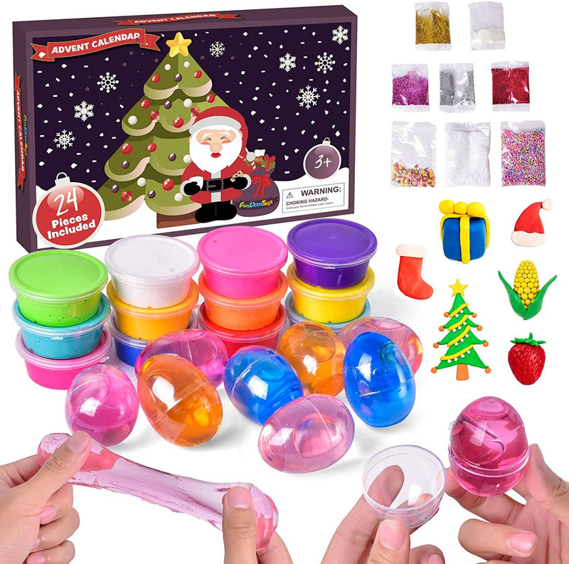 Advent Calendar Slime and Glitter Christmas Countdown Party
