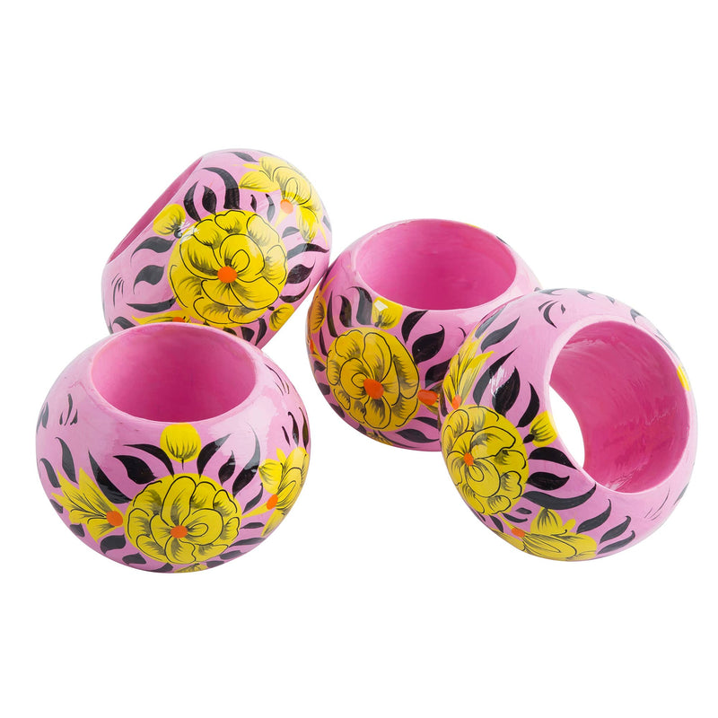 Pink Napkin Rings, Blossom & Bird Collection Set of 4