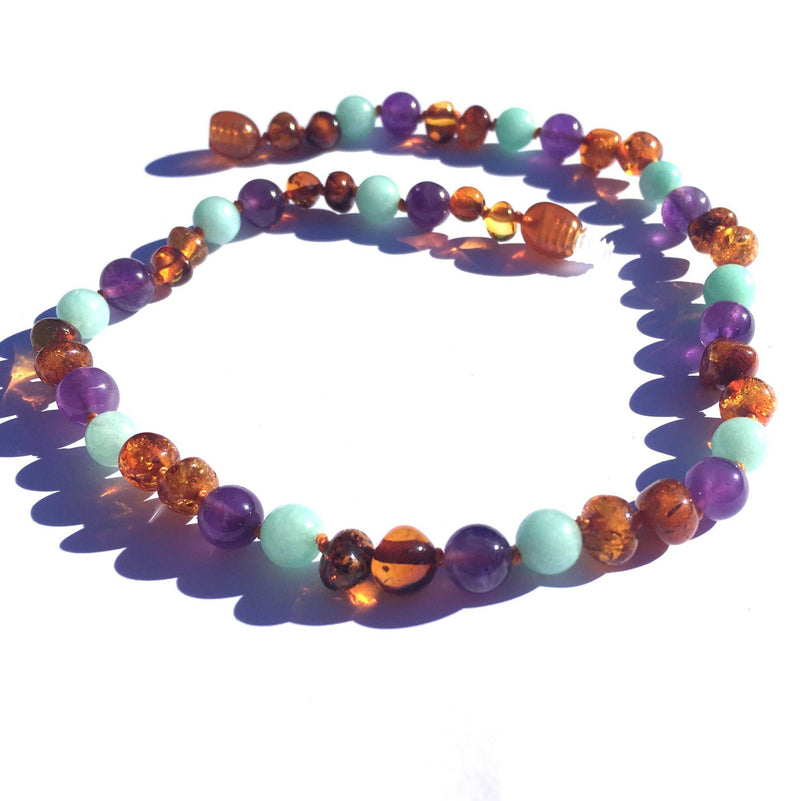 Amber & Gemstone Necklaces - Bluebell 10'