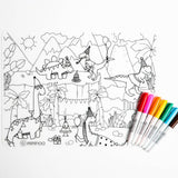 Silicone Reusable Coloring Tablemat for Kids - Dinosaurs