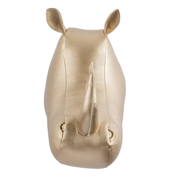 Standard Rhino Head, Metallic Gold