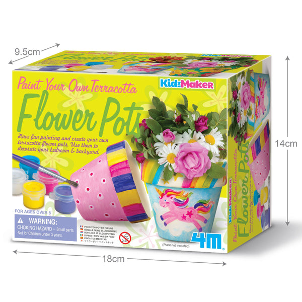 4M Paint Your Own Flower Pots-Arts & Crafts for Kids