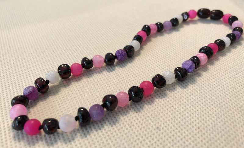 Baltic Amber Teething Necklace Polished Cherry Fluorite Necklace Focus Clarity