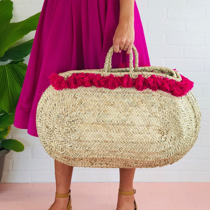 Jolie Oval Tassel Top Handle Bag