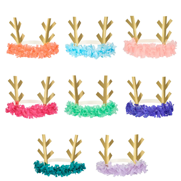 Reindeer Fringe Antler Headbands (x 8)